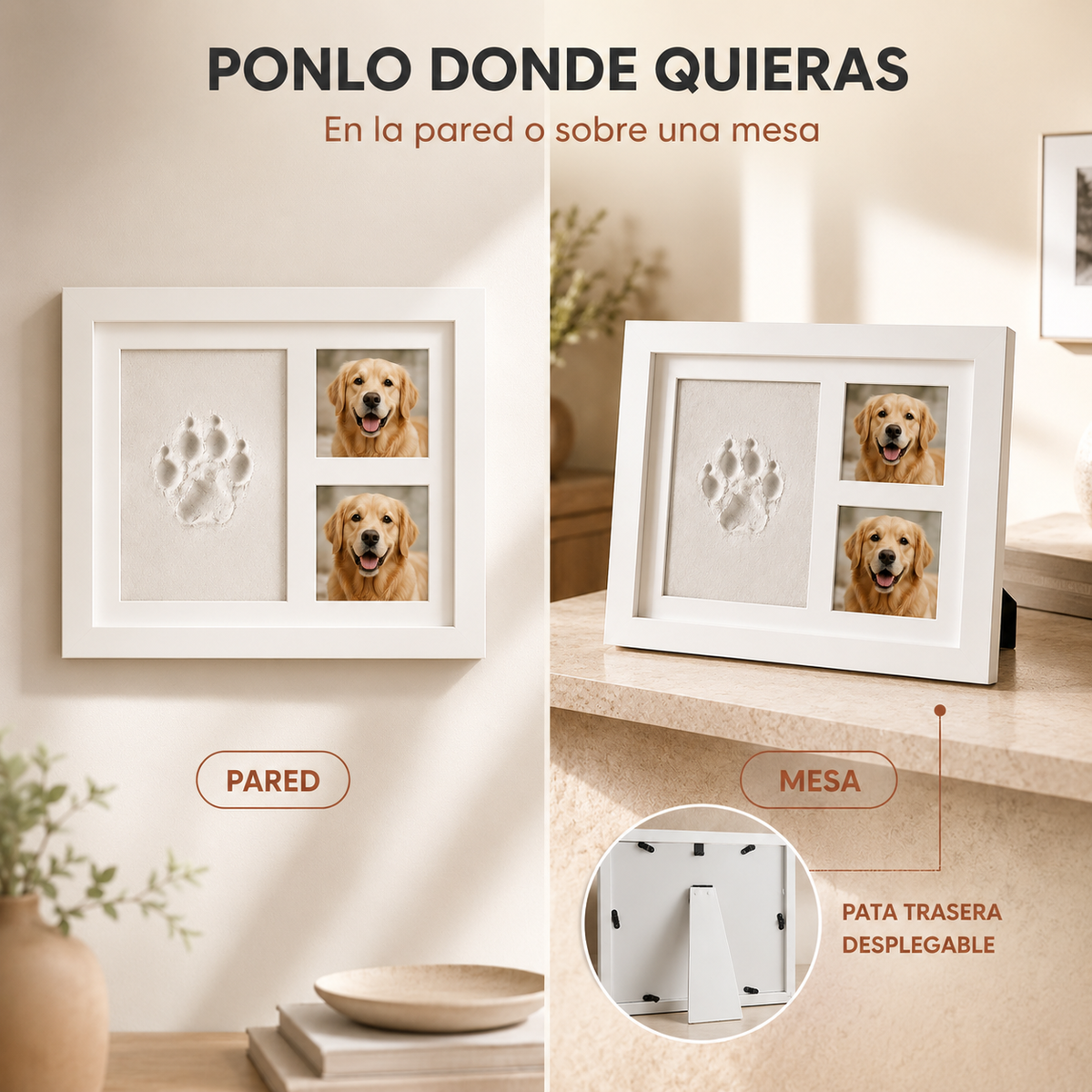 Marco de Huellas para Mascotas con Arcilla